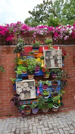 Augen- und Bienenweide: Zwei Elemente der Vertical Gardening-Installation der Europa Minigärtner.