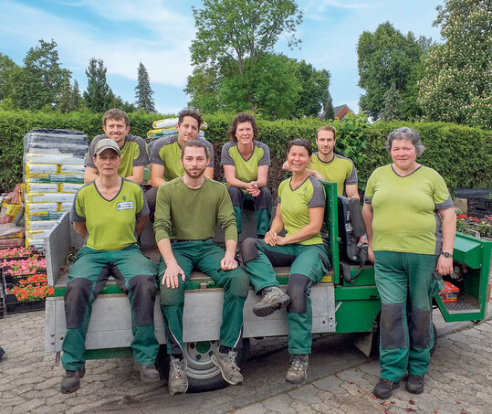 Das engagierte Team der Friedhofsgrtnerei Spittel (auf dem Foto allerdings nicht komplett).