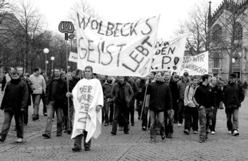 Eindrucksvoll wurde fr den Erhalt der Fachschule geworben