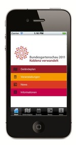 Die offizielle iPhone-App ist ein hilfreicher Begleiter für den Besuch der BUGA Koblenz 2011.