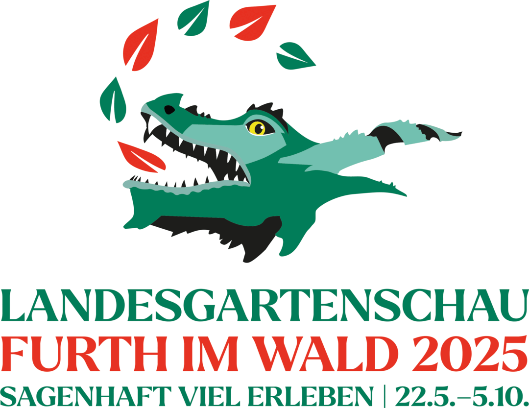 Logo mit Drachen der Landesgartenschau Furth im Wald 