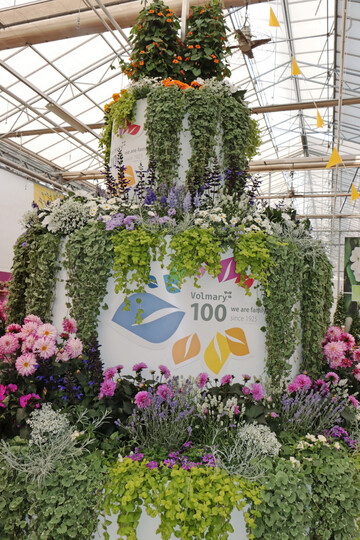 Eine groe Jubilumspflanzentorte war Blickfang auf den FlowerTrials 2025.