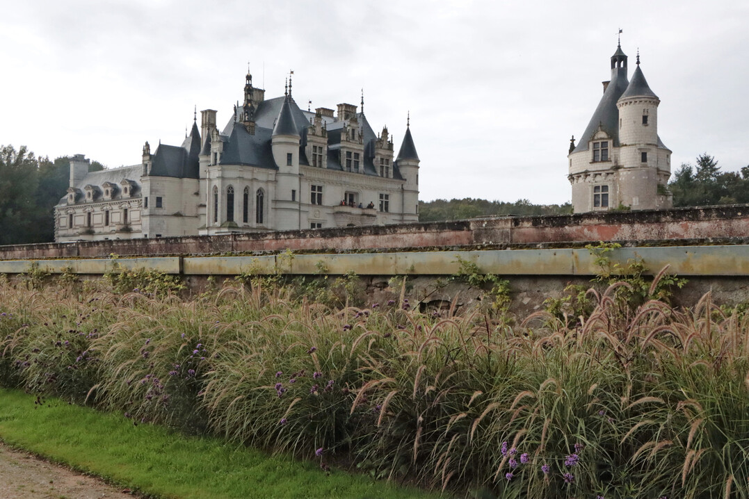 Blick vom Historischen Garten zum Chteau de Chenonceau.