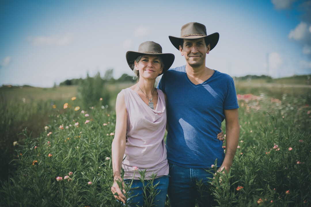 Nicole Schenkel-Zureikat und ihr Mann Samer produzieren Schnittblumen f�r den Wochenmarkt Kaiserslautern.