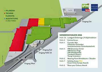 Auch 2026 belegt die IPM ESSEN das gesamte Messegelnde. Die Hallen sind klar nach Themen gegliedert und bieten Fachbesuchern eine przise Orientierung.