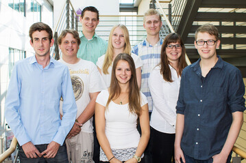 Die neuen Auszubildenden am Standort Herongen (v.l.n.r.): Niklas Ptz, Patrick Germes, Fabian Birker, Andrea Bergers, Daniela Pieschel, Markus Reinartz, Sabrina Nent und Hendrik Gerlings.