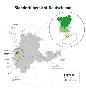 Standorte von Landgard und RWZ