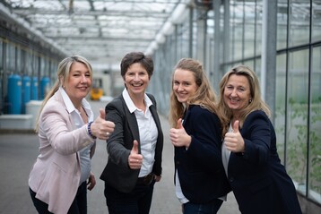 Das Team der Geschftsstelle von Agrobusiness Niederrhein, von links Simone de la Motte, Anke Schirocki, Kathrin Poetschki und Kirsten Hammans.