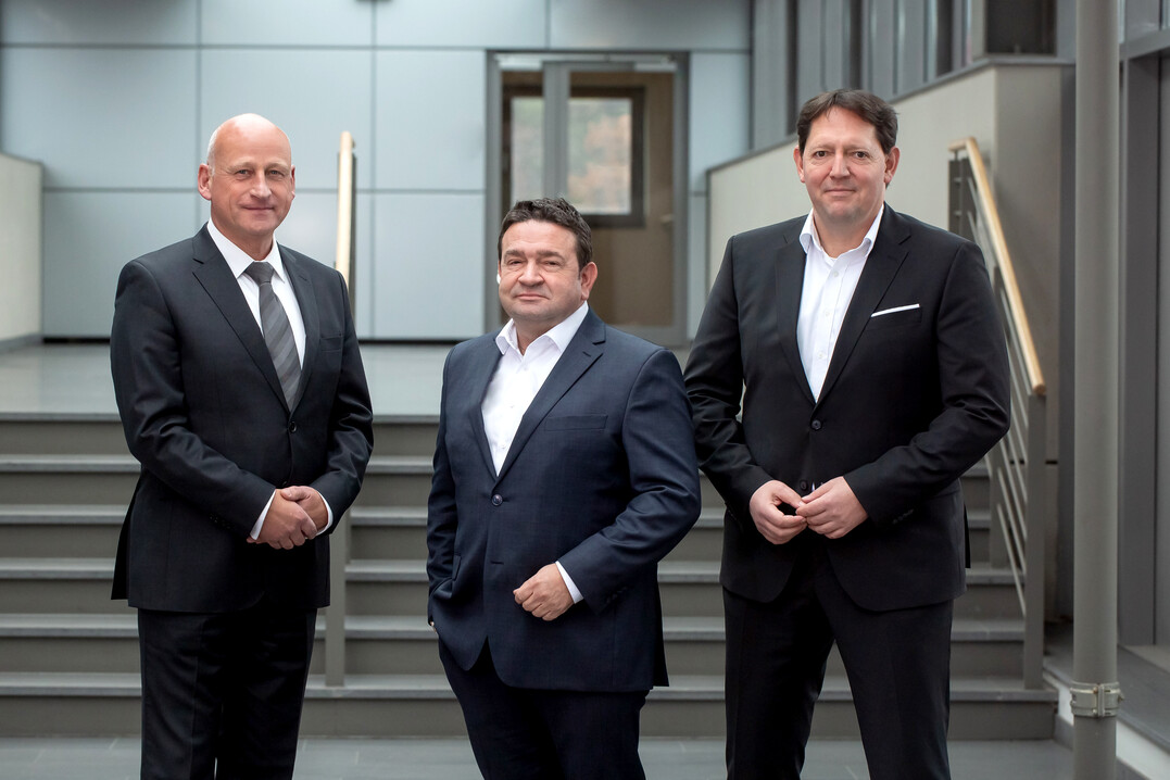 Der Vorstand der Landgard eG, von links: Dirk Bader, Oliver Mans (Vorsitzender), Carsten Bnig.