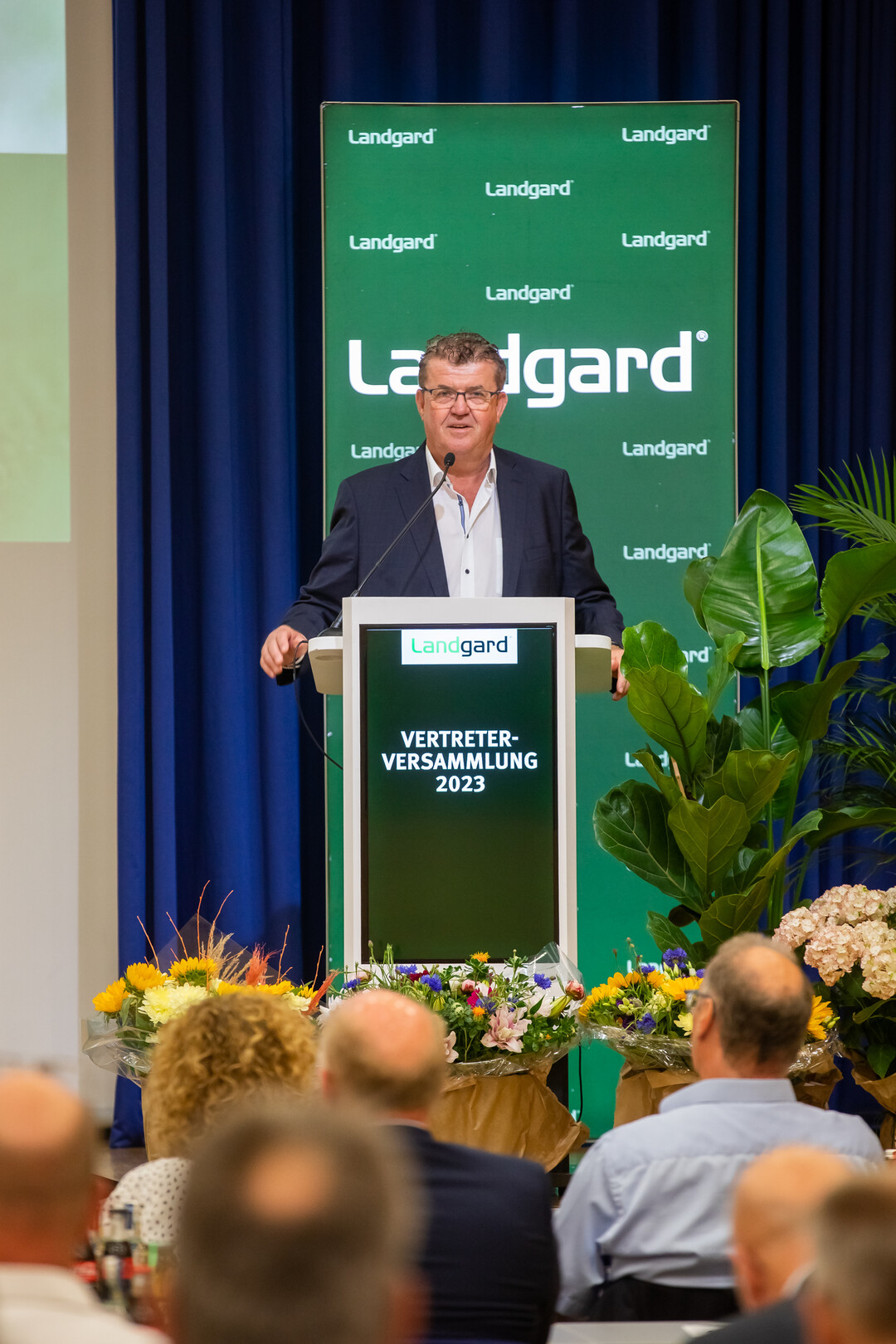 Bert Schmitz, Aufsichtsratsvorsitzender der Landgard eG, wies in seiner Erffnungsrede auf die schwierigen wirtschaftlichen Rahmenbedingungen unter anderem in Folge des Ukraine-Krieges hin.