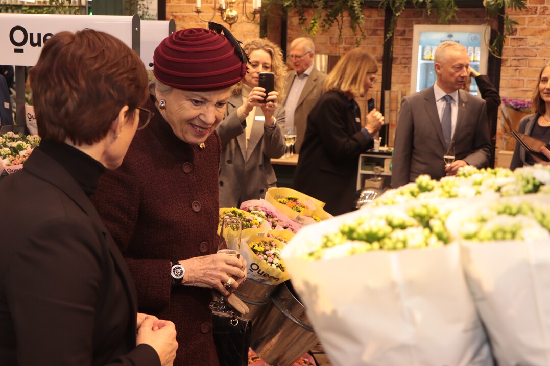 A real princess at "Queen": The Danish ornamental plant industry celebrates over 35 years of active participation at IPM, highlighted by a special visit from Her Royal Highness Princess Benedikte of Denmark.