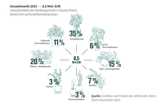 Marktentwicklung Blumen & Zierpflanzen (Gesamtmarkt)