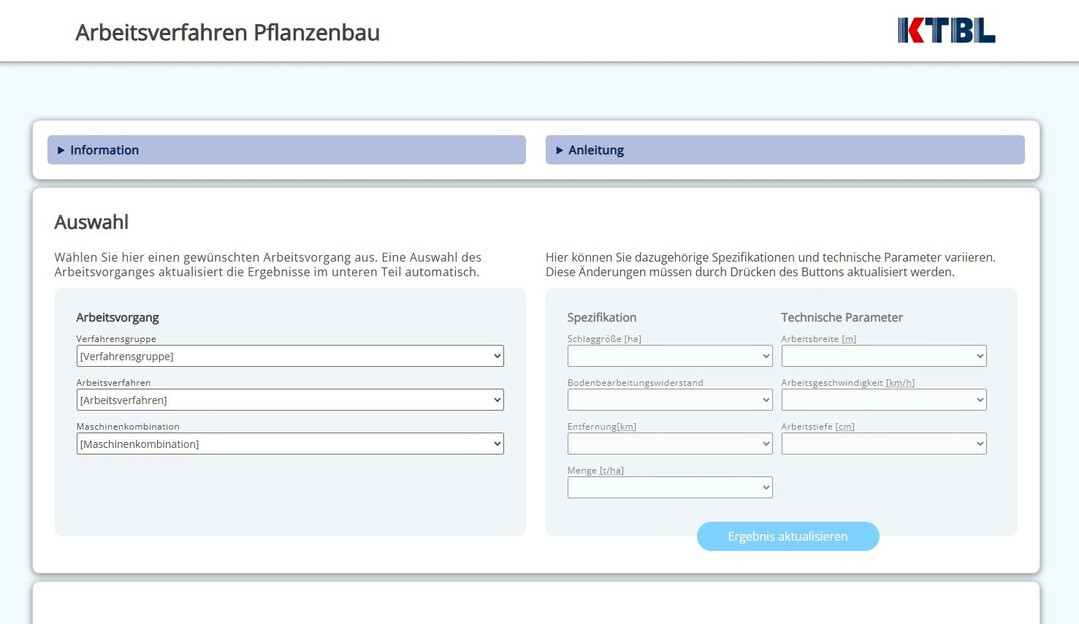 Die neue kostenlose Web-Anwendung ist ein Eckpfeiler des KTBL-Webangebots. 