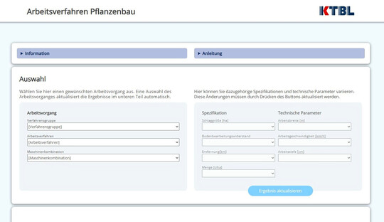 Die neue kostenlose Web-Anwendung ist ein Eckpfeiler des KTBL-Webangebots. 