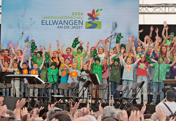 �Mein kleiner gr�ner Kaktus�: Der Ellwanger evangelische Kinderchor begeisterte bei der Er�ffnungsveranstaltung. 