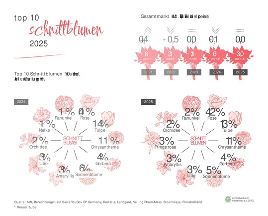 TOP 10 � Schnittblumen 2025
