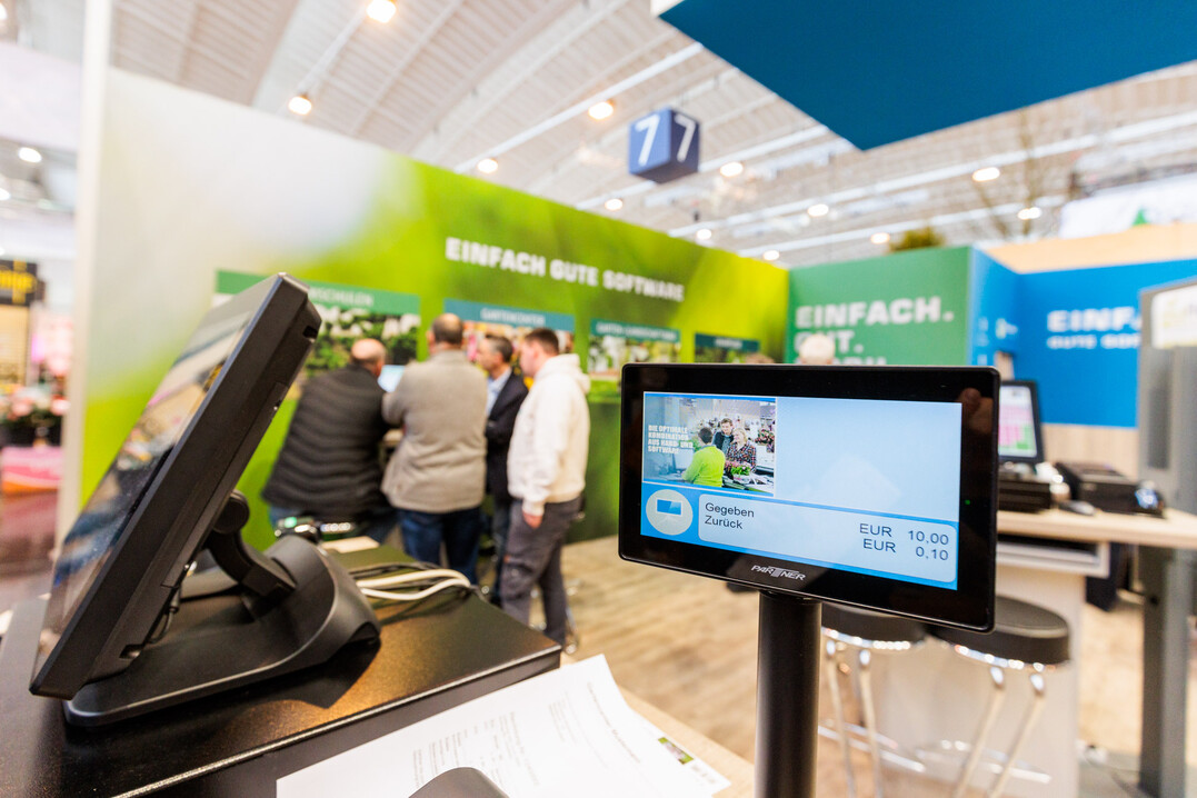 Auch verschiedenste bewhrte und neue Produkte fr den Gartenmarkt in den Messehallen zu finden, unter anderem Kassensysteme.