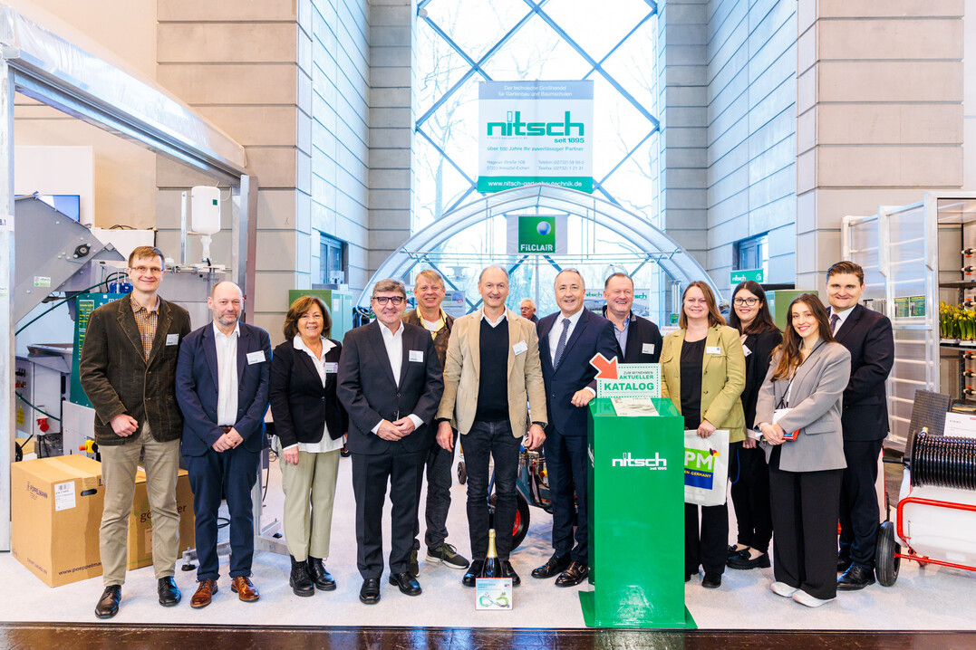 In Hall 3, Stand 3A28, the company H. Nitsch & Sohn GmbH & Co. KG Technik für Gartenbau und Baumschulen is celebrating its 130th anniversary at IPM ESSEN.