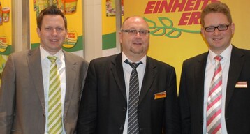 Olaf Lorenz (m) ist neuer Vorsitzender des Einheitserde Werkverbandes, Stephan Patzer (l.) als Stellvertreter und Christian Balster (r.) untersttzen ihn.