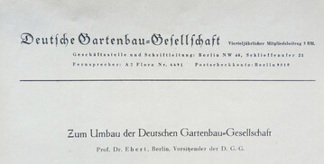 Umbau der Deutschen Gartenbau-Gesellschaft
