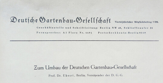 Umbau der Deutschen Gartenbau-Gesellschaft