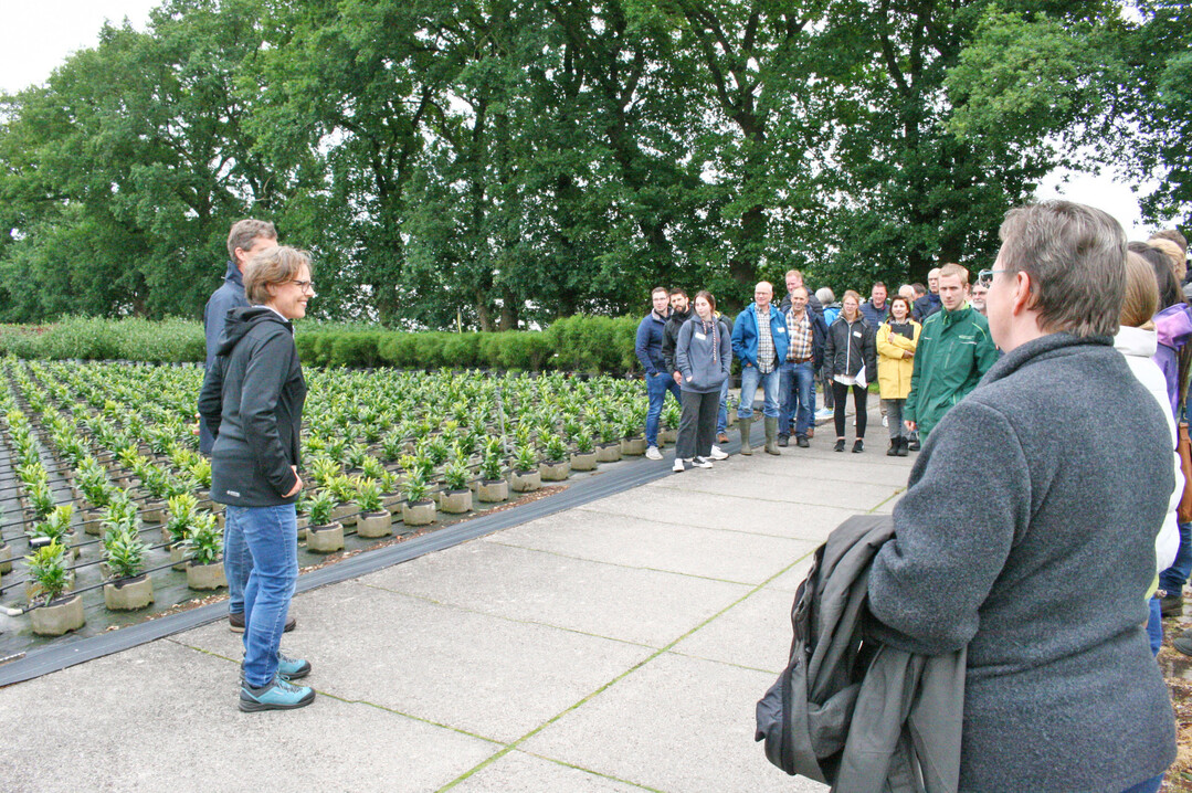 ToSBa-Betriebsbesichtigung am 13. Juni 2024 als Vorprogramm zur Abschlussveranstaltung in der Baumschule Rokamp. Gitta Rokamp und Sven Lehrke gaben Einblicke in die Baumschule.