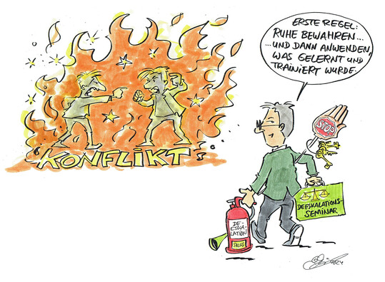 Die Teilnehmenden des SVLFG-Deeskalationstrainings lernen, kritische Situationen entspannt aufzulösen.