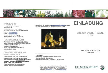 Die Wintertagung der Azerca findet vom 24.-26. November 2024 in Erfurt statt.