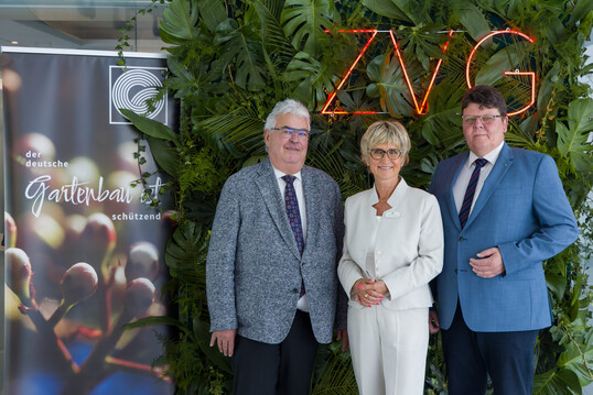 Der neue geschäftsführende Vorstand des ZVG, von links: Vizepräsident Wilhelm Böck, ZVG-Präsidentin Eva Kähler-Theuerkauf, Vizepräsident Andreas Kröger.