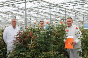 (v.l.n.r.) Peter van de Pol Jr. (Geschftsfhrer und Partner bei PRO), Koen Stigter (Produktmanager Rosen bei Dmmen Orange), Reinoud Hagen (Geschftsfhrer Schnittblumen EMEA bei Dmmen Orange)