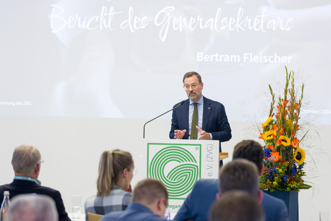 ZVG-Generalsekretr Bertram Fleischer gab Rckblick und Ausblick auf das Verbandsjahr.