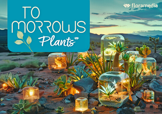 "Tomorrows Plants" wurde von Floramedia als Dachmarke für nachhaltige und zukunftsorientierte Produkte der Grünen Branche erfunden.