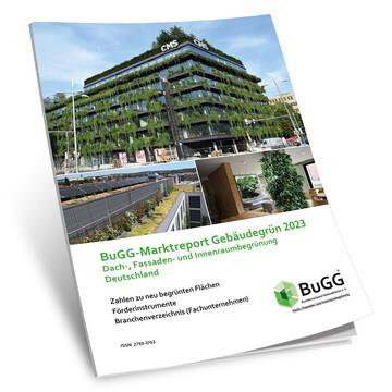 Der neue BuGG-Marktreport Gebudegrn 2023 mit aktuellen Zahlen zur Dach- und Fassadenbegrnung in Deutschland.