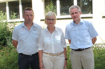 Verband trifft Politik (von links): Jrg Kirstein, Prsident des Gartenbauverbands Berlin-Brandenburg, MdB Andrea Wicklein, Dr. Andreas Jende, Geschftsfhrer des Gartenbauverbands.