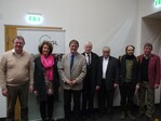Die Referenten des Forum (von links): Professor Dr. Peter Braun, Dr. Linda Groot, Professor Dr. Uwe Schmidt, Dr. Karl-Heinz Kerstjens, Lothar Ney, Professor Dr. Marcel Robischon und Gastgeber Professor Dr. Henning Bredenbeck von der Fachhochschule Erfurt.