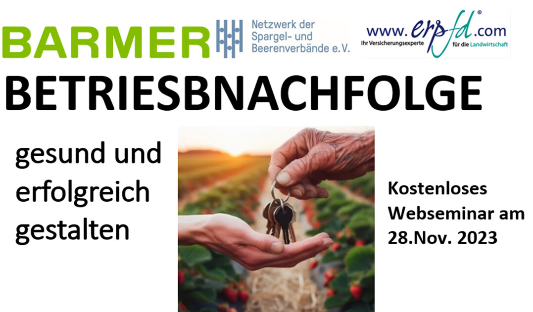 Das Webinar zur Betriebsnachfolge findet am 28. November 2023 statt.