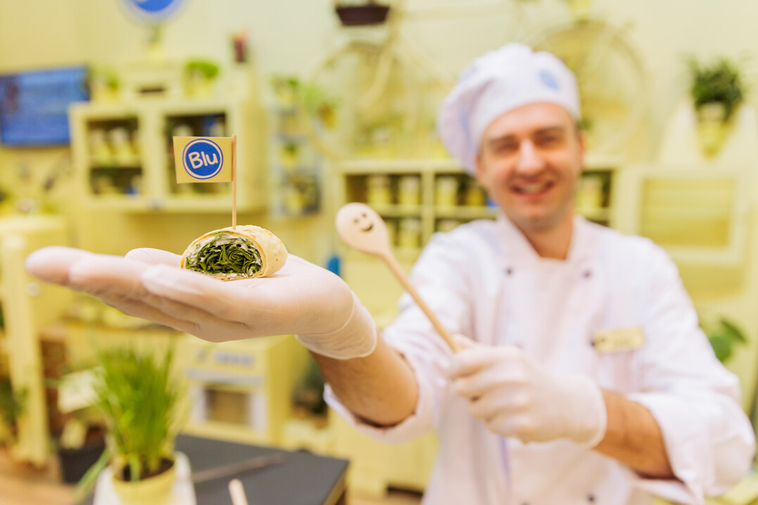 At Blue, there are fresh herbs not only to look at, but also to try.