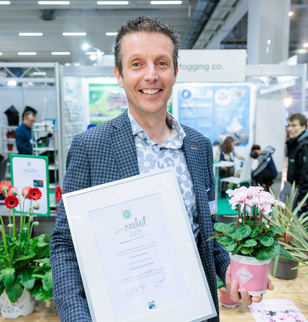 In the "Flowering houseplants" category, Cyclamen persicum "Illusia" from Schoneveld breeding in Wilp, the Netherlands, was awarded the title "IPM Novelty 2025".
