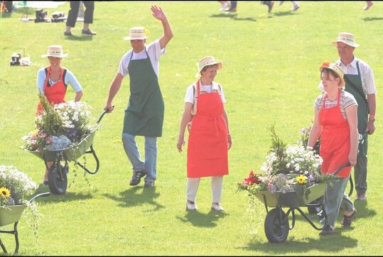 Blumenschubkarren auf der Erffnungsgala