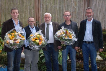 Der Vorstand des Bundesverbandes Zierpflanzen (von links): Frank Werner, Matthias Bremkens, der Vorsitzende Heinrich Hiep, Thomas Viehweg, Karl-Heinz Compes. : 