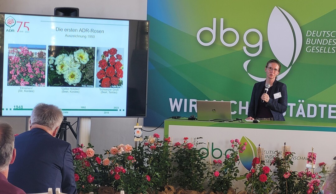 Dr. Daniela Christ beim 75-Jahr-Jubilum ADR-Rosen