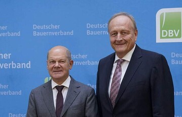 Bundeskanzler Olaf Scholz, Bauernprsident Joachim Rukwied.