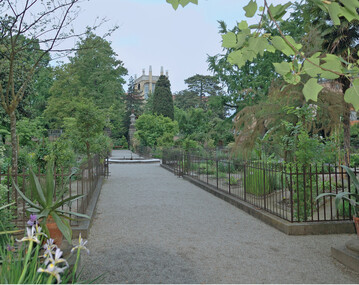 Blick in den historischen Teil des Botanischen Gartens, in dem die Pflanzen nach systematischen Kriterien gepflanzt sind.