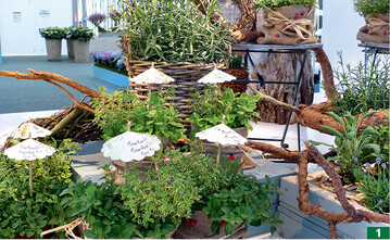 „Tischschmuck fr die Gartenparty."