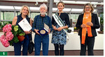 Dorothea Nerlich und Peter Herling mit Blumenfee Corina Krause und Renate Behrmann, DBG.