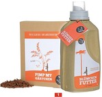 Der 1-l-Flüssigdünger Blümchenfutter" und der 1,5-kg-Festdünger Pimp my Gärtchen"