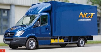 Im Sprinter NGT mit drei Druckbehltern arbeitet ein bivalenter Benziner.