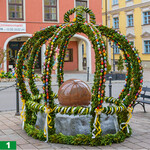 So prächtig sieht die Krone des Partnerschaftsbrunnens aus.