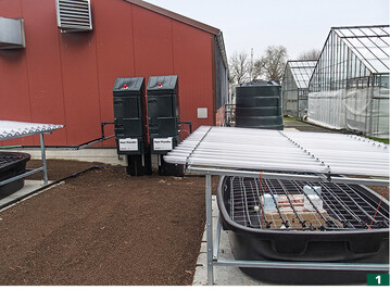 Die neue, noch leere Phytobac-Anlage am Versuchszentrum Straelen, im Hintergrund der Speicherbehlter fr das in der nebenliegenden Halle anfallende Waschwasser.