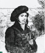 Die Zeichnung von Louis Choris zeigt Adelbert von Chamisso während seiner Weltreise.